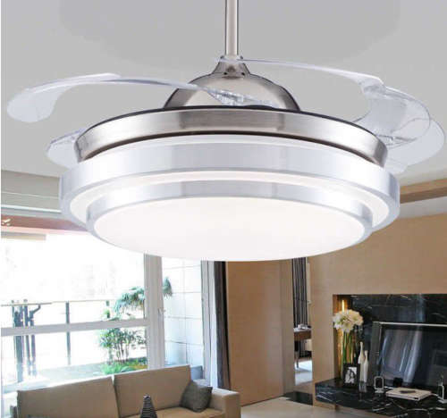 Remote Control Modern Double Aluminum Auto Folding Invisible Ceiling Fan