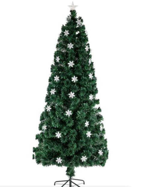 1.5m Christmas Tree With Built-In LED Lights And Fiber Optics