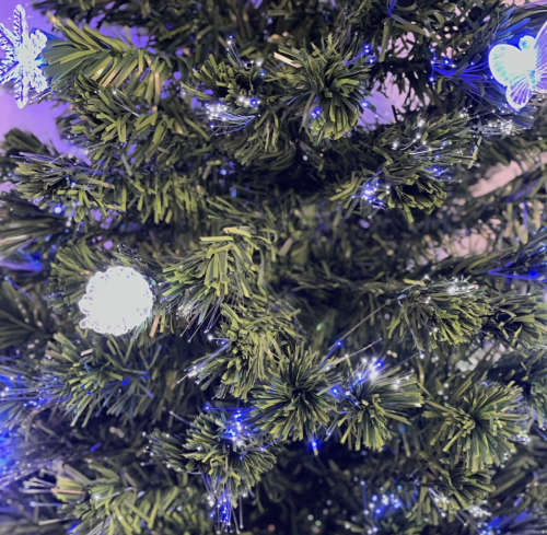 1.5m Christmas Tree With Built-In LED Lights And Fiber Optics