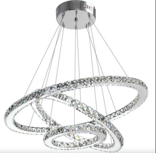 Crystal Chandelier Light Three Rings