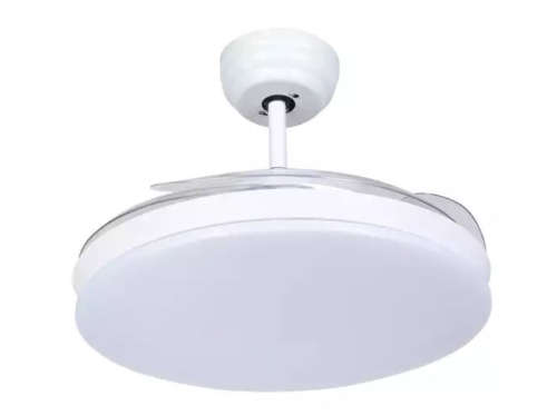 White Auto Folding Invisible Ceiling Fan With Remote Control - 076