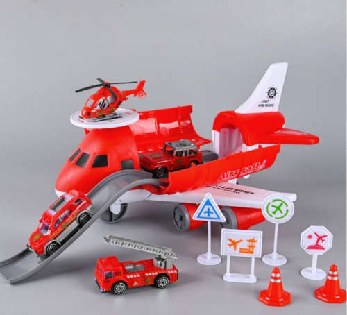 DIY Airplane Toy With Accessories - Fire Fighter Red