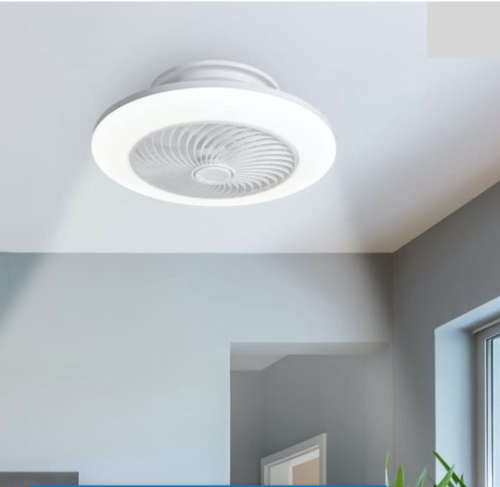 Modern Space Saving Led Ceiling Fan with Remote - 082 White