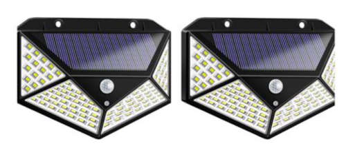 LED Solar Motion Wall Lights - 2 Pack