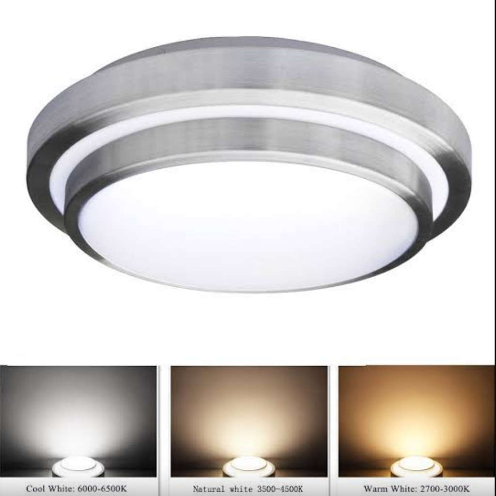 2 Pack - 40cm Ceiling Light - Double Silver - 36w