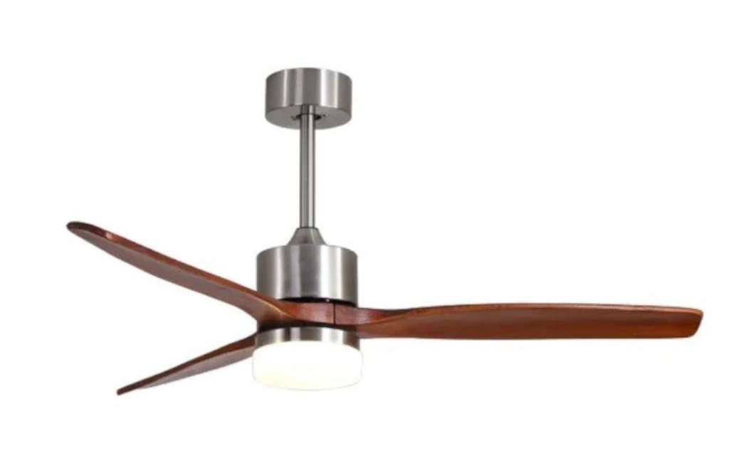 52 Inch Wood Blade & Silver Ceiling Fan With Remote Control WD003 #7