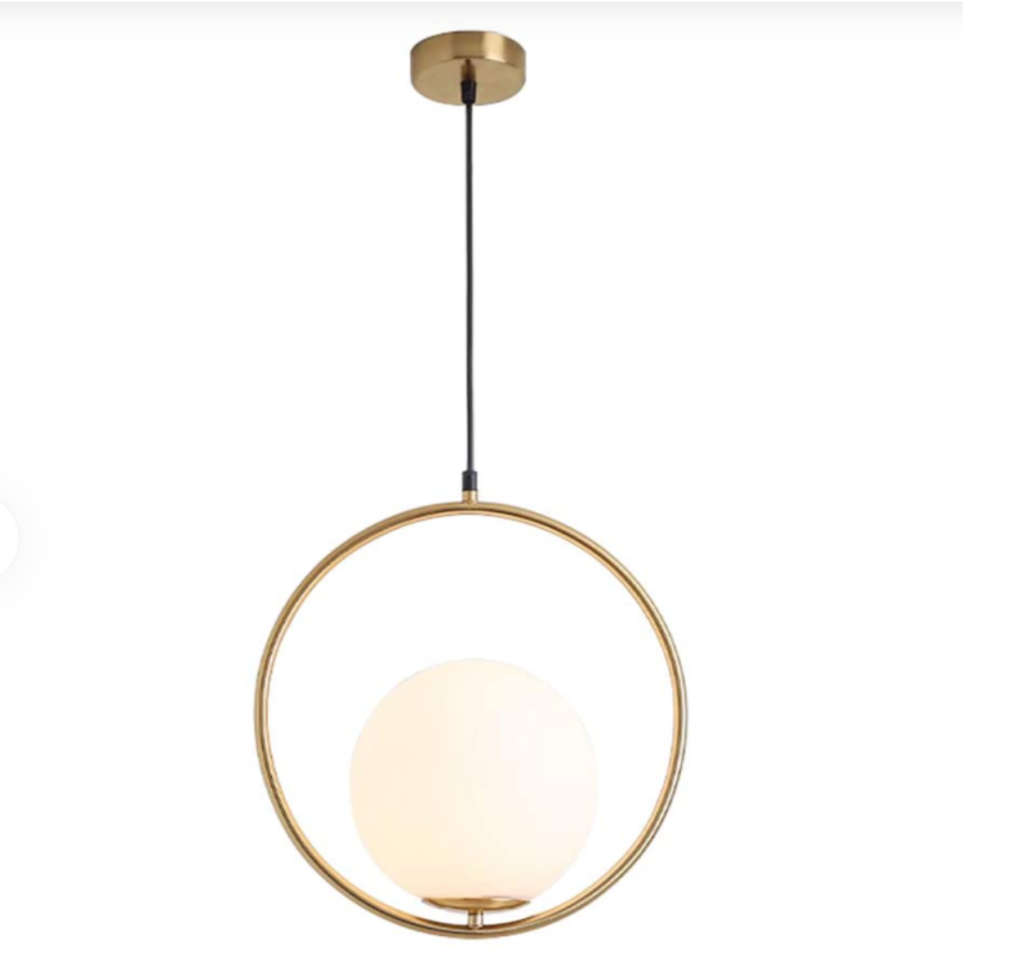 Gold Modern Pendant Light Frosted Glass