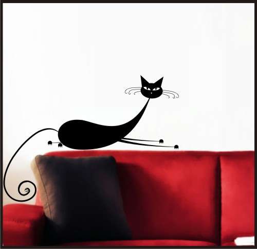 Vinyl Decal - Lazy Cat - Wall Art