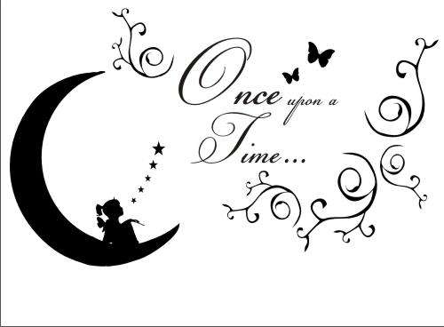 Vinyl Decal - Once upon a Time  - Inspirational Quote - Wall Art