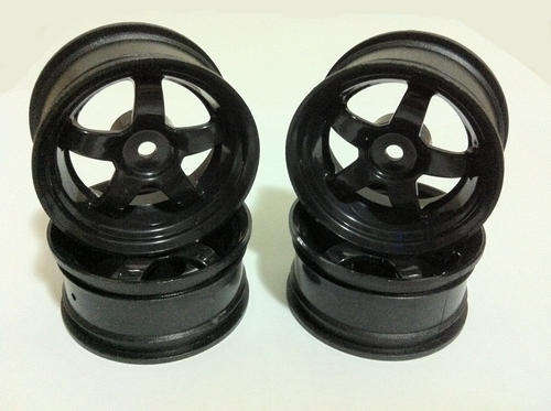 * 1/10 RC Car * Set of 4pc Rims/Wheels * Black * Free Shipping! *