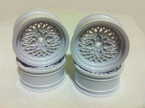 * 1/10 RC Car * Set of 4pc Rims/Wheels * White * Free Shipping! *