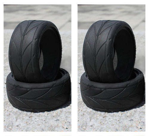 * 1/10 RC * Set of 4pc Semi Slick Rubber Tires with Racing Inners * Free Shipping! *