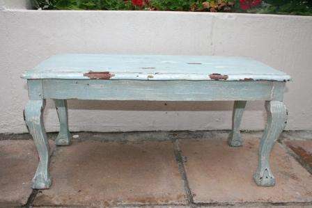 Ball & claw coffee table, duck egg blue