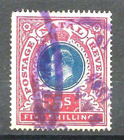 NATAL KING EDWARD VII 5SH USED