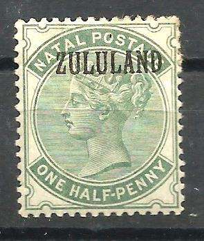 ZULULAND 1888 MINT OVERPRINT WITH "NO STOP" VARIETY -- CV R400