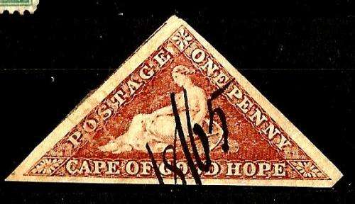 COGH 1D USED TRIANGLE 1863 LOVELY 3 X MARGINS CV 7500  SEE SCANS BELOW