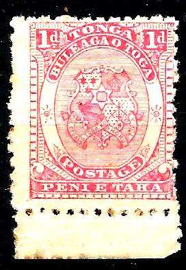 TONGA 1892 COAT OF ARMS MOUNTED MINT! CV R213
