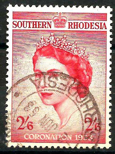 SOUTHERN RHODESIA 1953 QUEEN ELIZABETH CORONATION ISSUE FINE USED