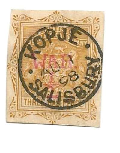 BSAC UNIQUE KOPJE UPRISING CUTOUT STAMP O/P WAR WITH BEAUTIFUL CANCEL