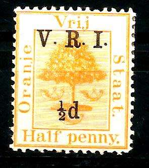 1900 ORANGE FREE STATE M/MINT HALF PENNY OVERPRINT WITH VARIETY - SMALL 1/2 (SACC 59F) CV R300