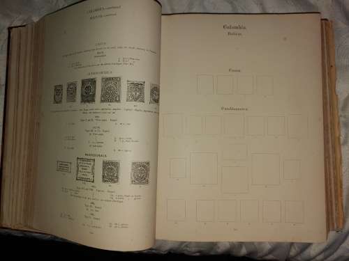 LARGE OLD IMPERIAL STAMP ALBUM WITH SOME OLD STAMPS + FEW 100 LOOSE STAMPS - NOT CHECKED