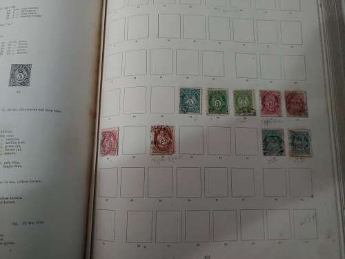 LARGE OLD IMPERIAL STAMP ALBUM WITH SOME OLD STAMPS + FEW 100 LOOSE STAMPS - NOT CHECKED