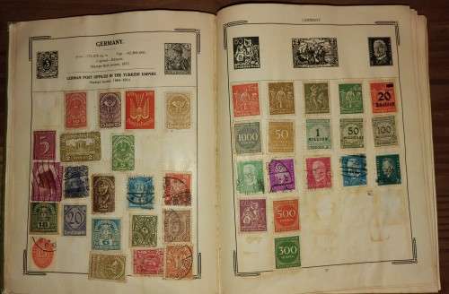 BULKLOT - WORLD STAMPS, OLD STAMP ALBUM + 18 PAGES OF STAMPS SEE SCANS