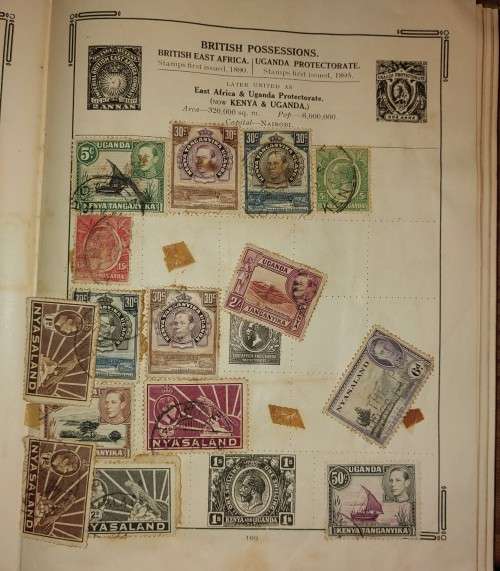 BULKLOT - WORLD STAMPS, OLD STAMP ALBUM + 18 PAGES OF STAMPS SEE SCANS