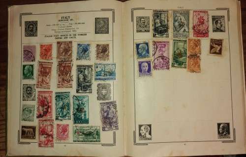 BULKLOT - WORLD STAMPS, OLD STAMP ALBUM + 18 PAGES OF STAMPS SEE SCANS