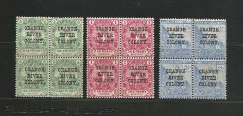 ORANGE RIVER COLONY 1900 OVERPRINTS IN MNH BLOCKS - CV 600 STAMPS ALONE