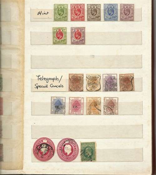 STOCKBOOK WITH OFS / COGH COLLECTION MINT AND USED WITH HIGH VALUES, TRIANGLES ETC - READ BELOW