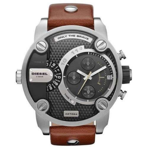 DIESEL LEATHER CHRONOGRAPH QUARTZ WATCH DZ7264