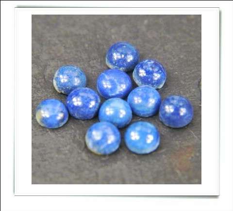 GEMZONE - Rich Natural Lapis Lazuli Round Cabs - 0.33cts avg. each - 50 on offer