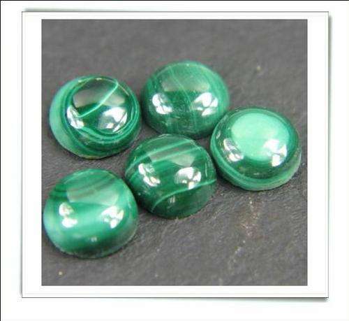 GEMZONE - Natural Malachite Round Cabs - 2.33cts avg. each - 21 pcs on offer!