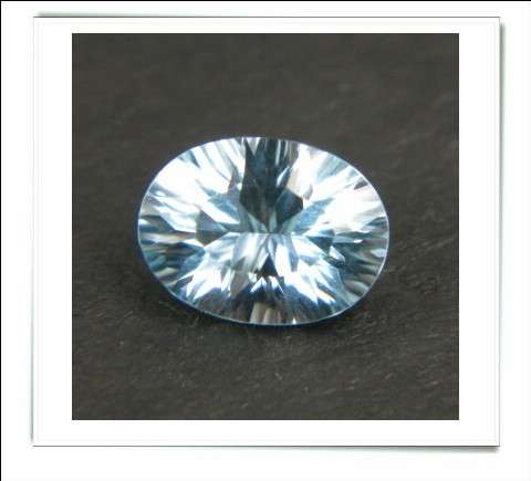 GEMZONE - Natural Aqua Blue Topaz Concave Oval Facets - 1.53cts each - 2 on offer!