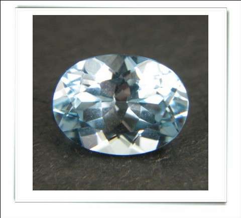 GEMZONE - Natural Aqua Blue Topaz Oval Facet - 1.51cts!