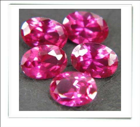 GEMZONE - Created Burma Rubies Oval Facets - 0.89cts avg. each - 59 pcs on offer!