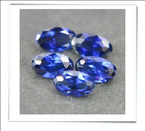 GEMZONE - Created Sapphire Oval Facets - 0.27cts avg. each - 15 pcs on offer!
