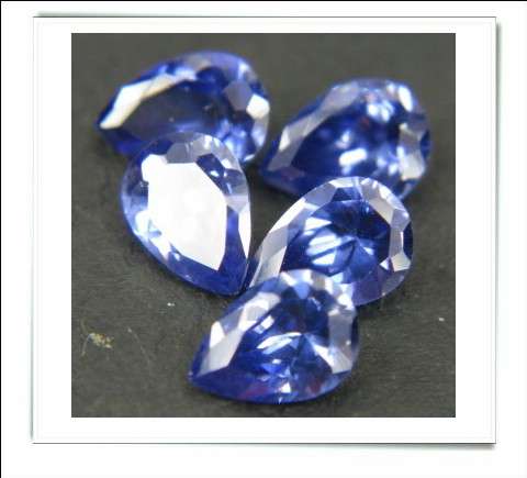 CLEARANCE SALE - Created Tanzanite Pear Facets - 1.09cts avg. each - 24 pcs on offer!