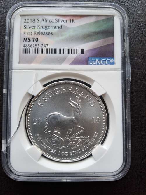 2018 1oz Silver Krugerrand Graded NGC MS70