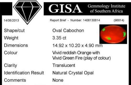3.35ct Certified Opal