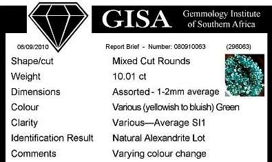 1ct ALEXANDRITE parcels [10.01Cts available]  [Certified] Excellent colour change