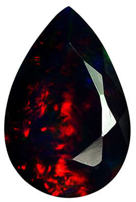 G.I.S.A. CERTIFIED 1.63CT BLACK OPAL  -  Vivid Red Fire