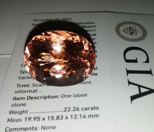 22.26Ct Morganite ( GIA certified )