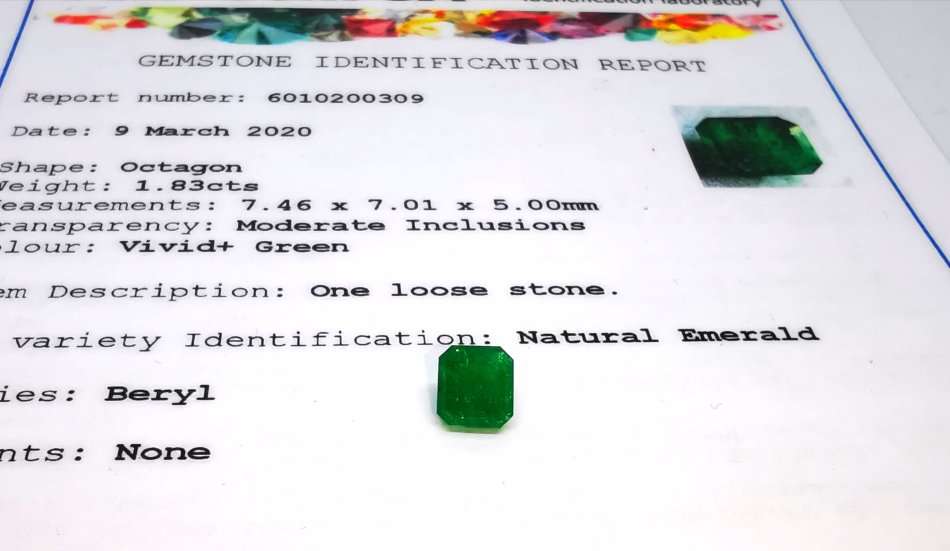 1.83CT EMERALD  * Certified Emerald *
