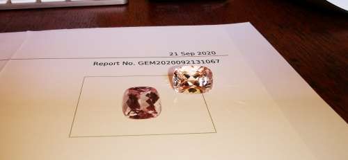 * MORGANITE *  5.75CT CERTIFIED MORGANITE