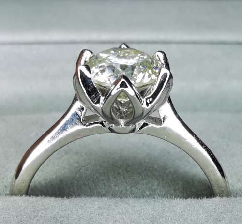 1ct Diamond engagement ring, Platinum * Round Brilliant Cut Diamond *