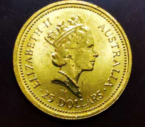 1987 AUSTRALIAN $25 GOLD NUGGET COIN