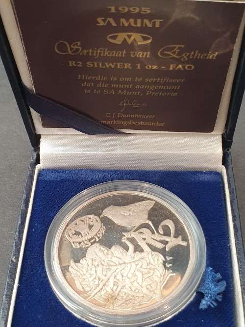 1oz Silver R2 coin 1995 - FAO
