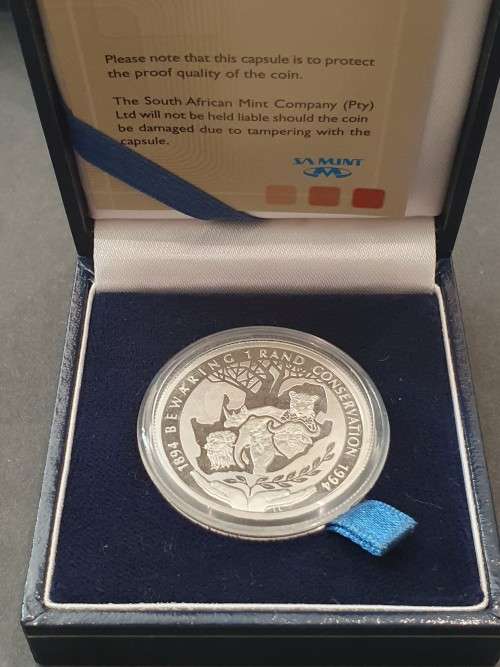Protea R1 Proof Silver coin 1994 (conservation)